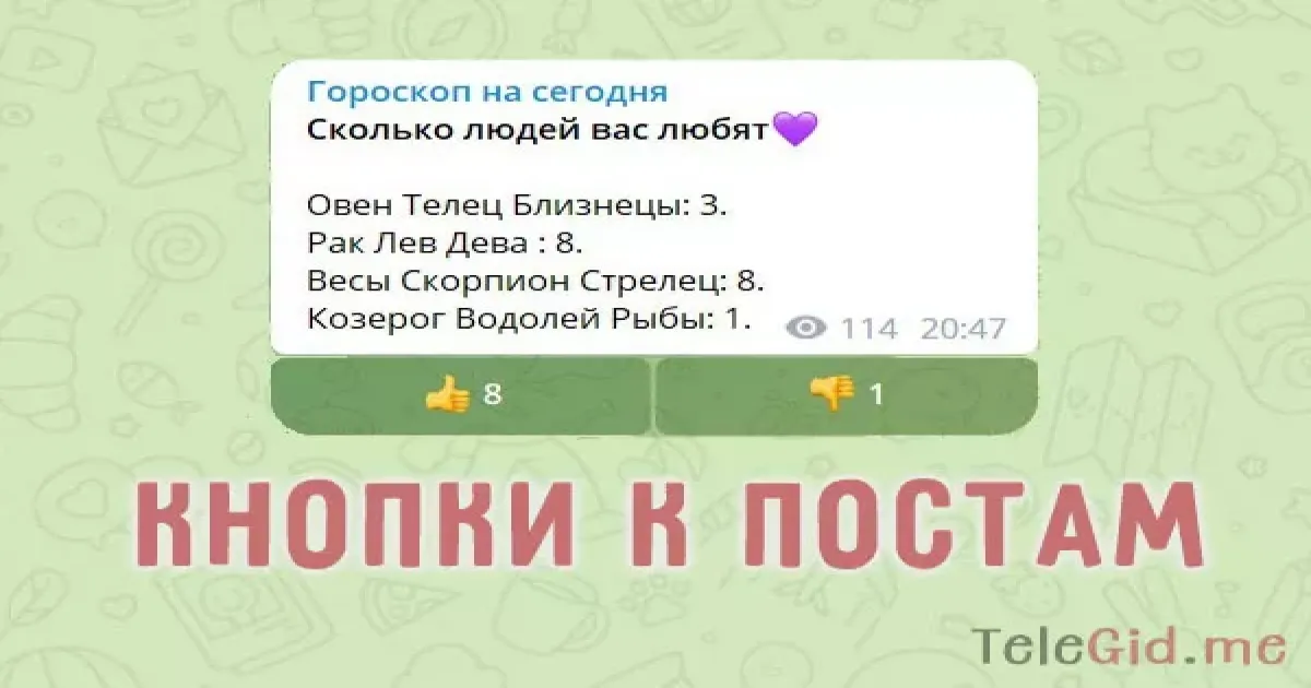 Кнопки у постов в канале