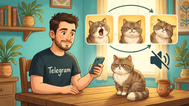 Как сделать гифку в Telegram: из своего видео или готовой анимации